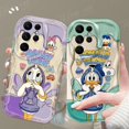 thumbnail image 2 of Disney-funda de silicona transparente para móvil, carcasa con diseño 3D de pato Donald y Daisy para Samsung Galaxy S24 Ultra S23 S22 Plus S21 S20 FE A25 A55 A35 5g, 2 of 5