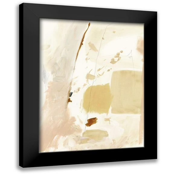 Barnes, Victoria 12x14 Black Modern Framed Museum Art Print Titled - Markings in Beige I