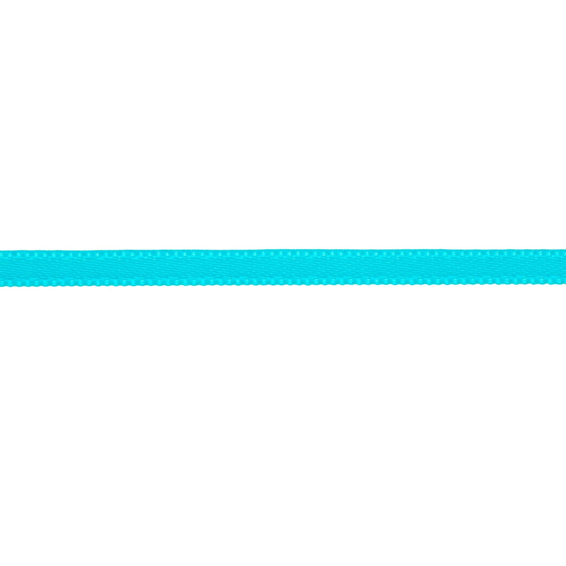 1/8" x 10yd. Island Blue Satin Ribbon by Celebrate It – Non-Wired with Woven Edge - Polyester – Ideal for Gift Wrapping - Baskets & DIY Crafts - 24 Pack