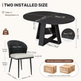 thumbnail image 3 of Hawsaiy Extendable Round to Oval Dining Table Set for 4, Space-Saving Wooden Table with Hidden Storage, Expandable Dining Table with Faux Leather Chairs(Black Table+4 Black Chairs), 3 of 12