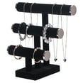 thumbnail image 3 of Coward 3 Tier Bracelet Holder,Bracelet Display Stand with Metal Cap,Black Velvet Jewelry Organizer Displays for Necklace Scrunchies Watches Hair Ties, 3 of 6