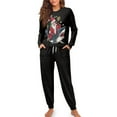 thumbnail image 4 of Tutolipy Christmas Pajama Pants Shark Santa Claus Printed Sleepwear Crewneck Loungewear Casual 2 Piece Pjs Set Cozy Nightwear with Pockets, 2XL, 4 of 7