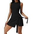 thumbnail image 2 of Womens High Neck Tennis Dress Sleeveless Wrap Skirt Built in Shorts Golf Athletic Dress Workout Rompers Advanced, 2 of 9