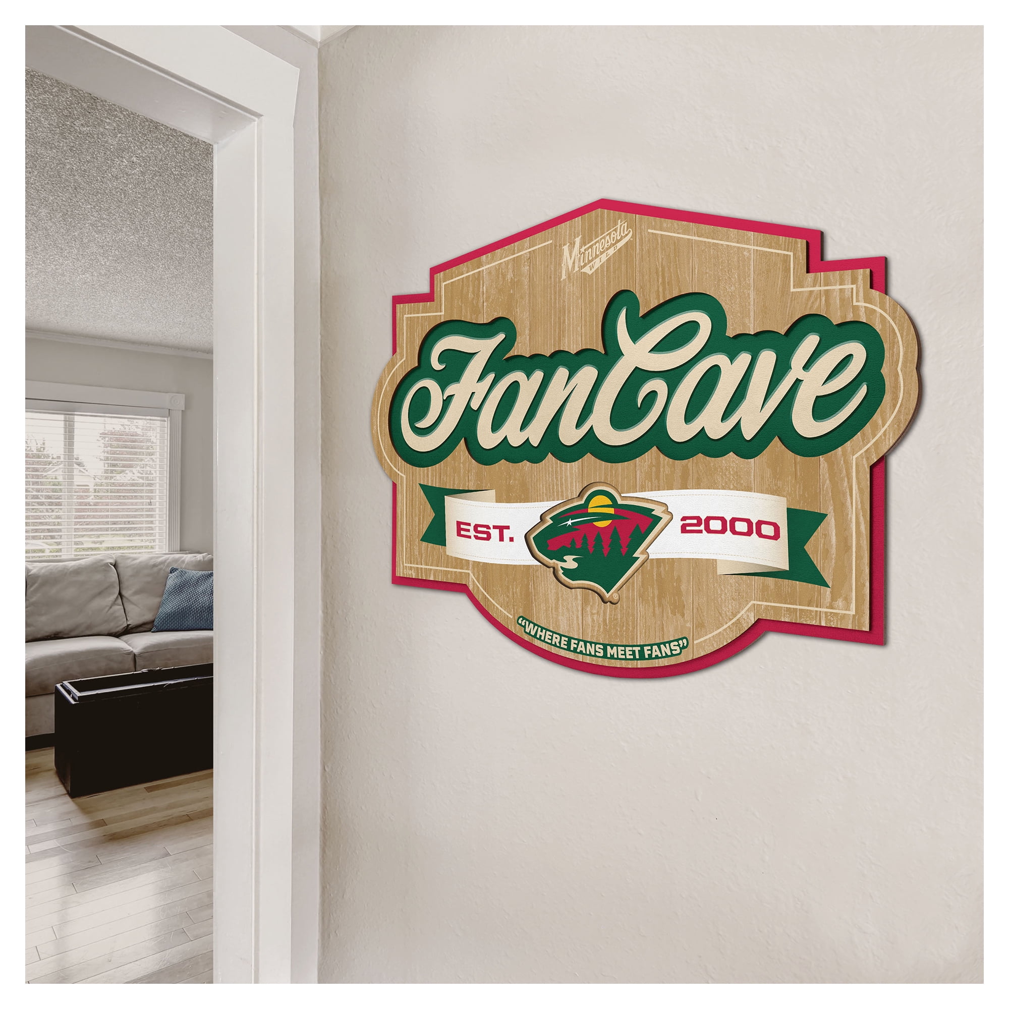 IDNA Minnesota Wild 12.5" x 17" Fan Cave Sign