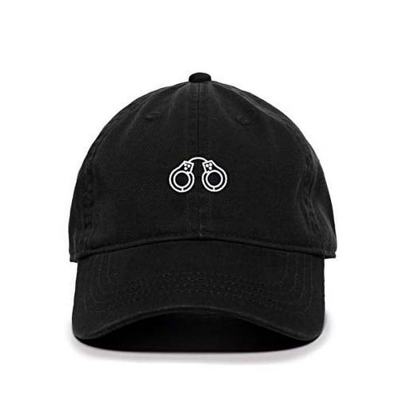 Tech Design Handcuffs Baseball Cap Embroidered Cotton Adjustable Dad Hat Black