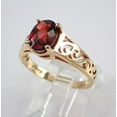 thumbnail image 3 of 2Ct Oval Cut Simulated Red Garnet Solitaire Engagement Band Ring 14K Yellow Gold Plated Pure 925 Sterling Silver, 3 of 5