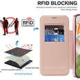 thumbnail image 6 of Allytech Flip Case for Google Pixel 9, [Compatible with Magsafe] PU Leather Clear Back Cover RFID Blocking Cards Slots Wallet Phone Case for Google Pixel 9, Pink, 6 of 8