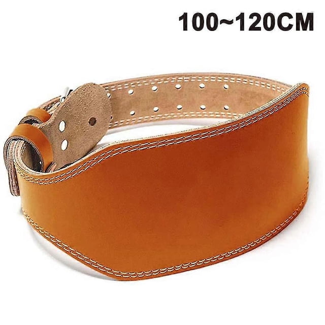 (brown-L)leather weight lifting belt,adjustable with buckle,back support