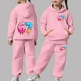 thumbnail image 2 of BUWTTED Girls Activewear Jogger Sets - 2 Piece 67 Print 6 7 Ice Cream Drip Graphic Pullover Hoodie Sweatshirt Sweatpants Sweatsuit Outfits ZB Pink Sizes 8-9 Y, 2 of 9