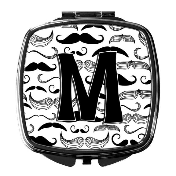 Letter M Moustache Initial Compact Mirror
