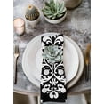 thumbnail image 2 of Baroque Black Cloth Napkins Set of 8 Reusable Dinner Napkins, Vintage Damask Classic Floral Cocktail Napkin Washable Table Napkins for Wedding/Holiday Party/Baby Shower 20"x20", 2 of 7