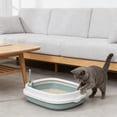 thumbnail image 4 of RKSTN Semi-Enclosed Cat Litter Box Cat Toilet, Splash-Proof Open Cat Litter Box Blue, 4 of 5