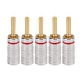 thumbnail image 2 of Audio Banana Plug, 24K Gold Plated Serrated Banana Plug  For 12 AWG To 18 AWG Speaker Wire For Home Theater Red, 2 of 8