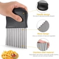 thumbnail image 3 of Corrugated Blade Knife, 2 Pieces Stainless Steel Corrugated French Fries Cutter, Corrugated Vegetable Cutter For Kitchen French Fries Tool, Fruits, Vegetables, Carrots, 3 of 5