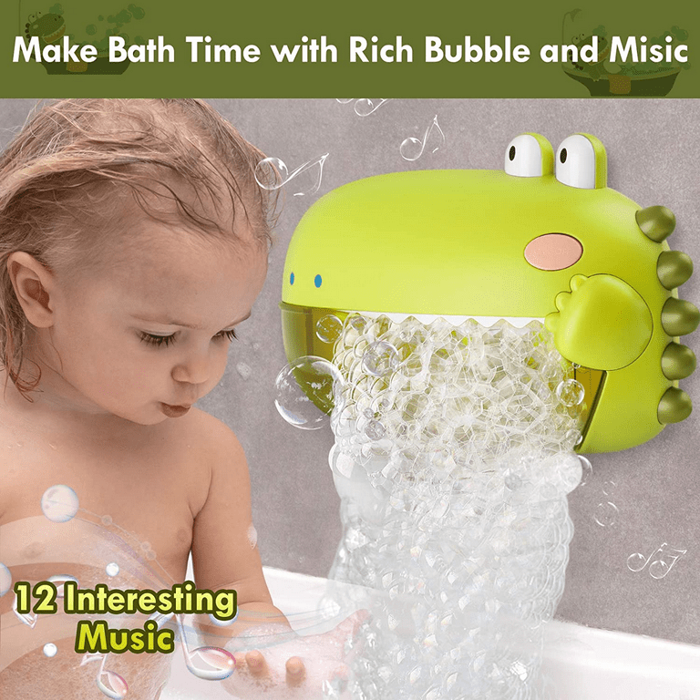 Lehoo Castle Bath Toys,Toddler Bath Bubble Machine Bathtub Toy Dinosaur,250ML Capacity,12 Children’s Songs, Bathtime Shower Bath Wall Toy Bubble Maker