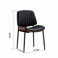 thumbnail image 2 of AFO Dining Chairs Set of 2 Mid Century Modern Retro Faux Leather Chair Bentwood Seat Metal Legs Adjustable Feet Kitchen Dining Room, Black, 2 of 7