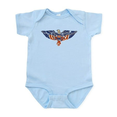 

CafePress - Retro Eagle And USA Flag Infant Bodysuit - Baby Light Bodysuit Size Newborn - 24 Months