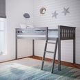 thumbnail image 1 of Max & Lily Twin Loft Bed, Solid Wood Loft Bed with Ladder for Kids, Grey, 1 of 3