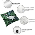 thumbnail image 4 of Leisuo Night Crane Bird Palm Trees Banana Tree Palm Leaves Floral Exotic Botanical Black Pillowcase Set for Car Couch Bedroom 2-Pack White, 4 of 6