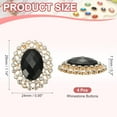 thumbnail image 2 of Uxcell 4Pcs Rhinestone Buttons, Large Gemstone Sew on Rhinestone Buttons for Clothing, Black, 2 of 6