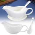 thumbnail image 3 of Ceramic Gravy Boat Set with Ladle Serving Bowl Dipping Sauce Cups and Container>, 3 of 8