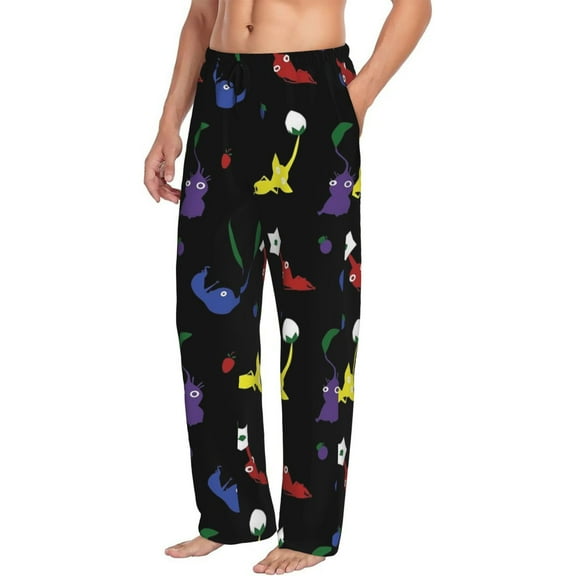 Mens Pikmin Pajama Pants Soft Lightweight Pajama Pants Cartoon Pajama Bottoms