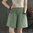 thumbnail image 4 of AUNVITO Women's Summer Cargo Shorts Relaxed Fit Straight Leg with Pockets Casual Comfortable Cotton Blend, 4 of 7