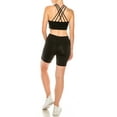 thumbnail image 3 of LA12ST Women High Waist Athleisure Yoga Shorts Workout Running Compression Exercise Shorts Side Pockets, 3 of 3