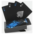 thumbnail image 1 of Cartas de póquer de PVC de buena calidad, 54 Uds., resistentes al agua, color negro, regalo creativo, cartas prácticas de juego de póquer, 1 of 3
