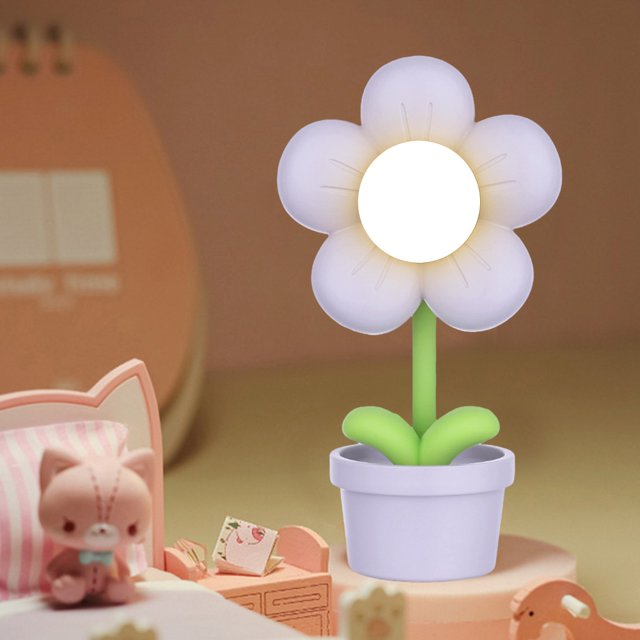 Linda luz de noche LED, lámpara de noche de dibujos animados ajustable, regalos para niños (púrpura)