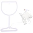 thumbnail image 1 of Wine Glass Shaped Neon Light Sign Wine Cup Modeling Light for Bar Restaurant, 1 of 9