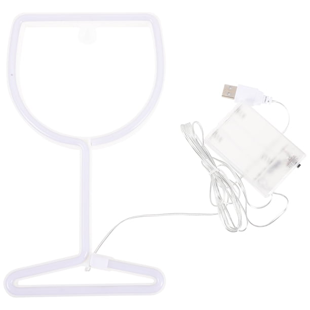 KAKOWELY Letrero luminoso de neón con forma de copa de vino, luz de modelado de copa de vino para bar restaurante