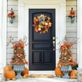 thumbnail image 5 of Garvee 20 inches Thanksgiving Fall Wreath for Front Door with Pumpkin, Maple Leaves and Pine Cone, 5 of 8