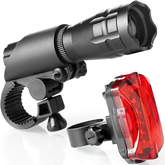 LNKOO Bike Light Set - Super Bright LED Lights for Your Bicycle - Easy to Mount Headlight and Taillight with Quick Release System - Best Front and Rear Cycle Lighting - Fits All Bikes