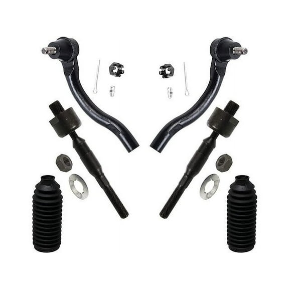 Front Inner and Outer Tie Rod End Set - 6 Piece - Compatible with 2006 - 2011 Honda Civic 1.8L (North American Models) 2007 2008 2009 2010