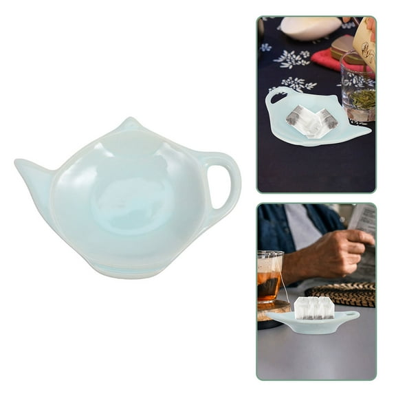 Masteelf Tea Bag Tray Teabag Dish Ceramic Tea Bag Saucer 12.20X8.80X2.00CM Sky-blue