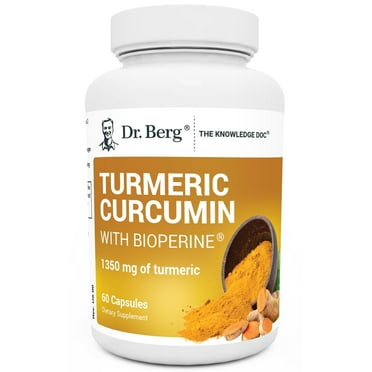 Dr. Berg Turmeric Curcumin with Black Pepper Extract - Turmeric with BioPerine Capsules, 60 Ct