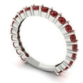 thumbnail image 2 of 1.2 ctw Wedding Band for Women - 14K White Gold Natural Garnet Stackable Eternity Ring, 2 of 6