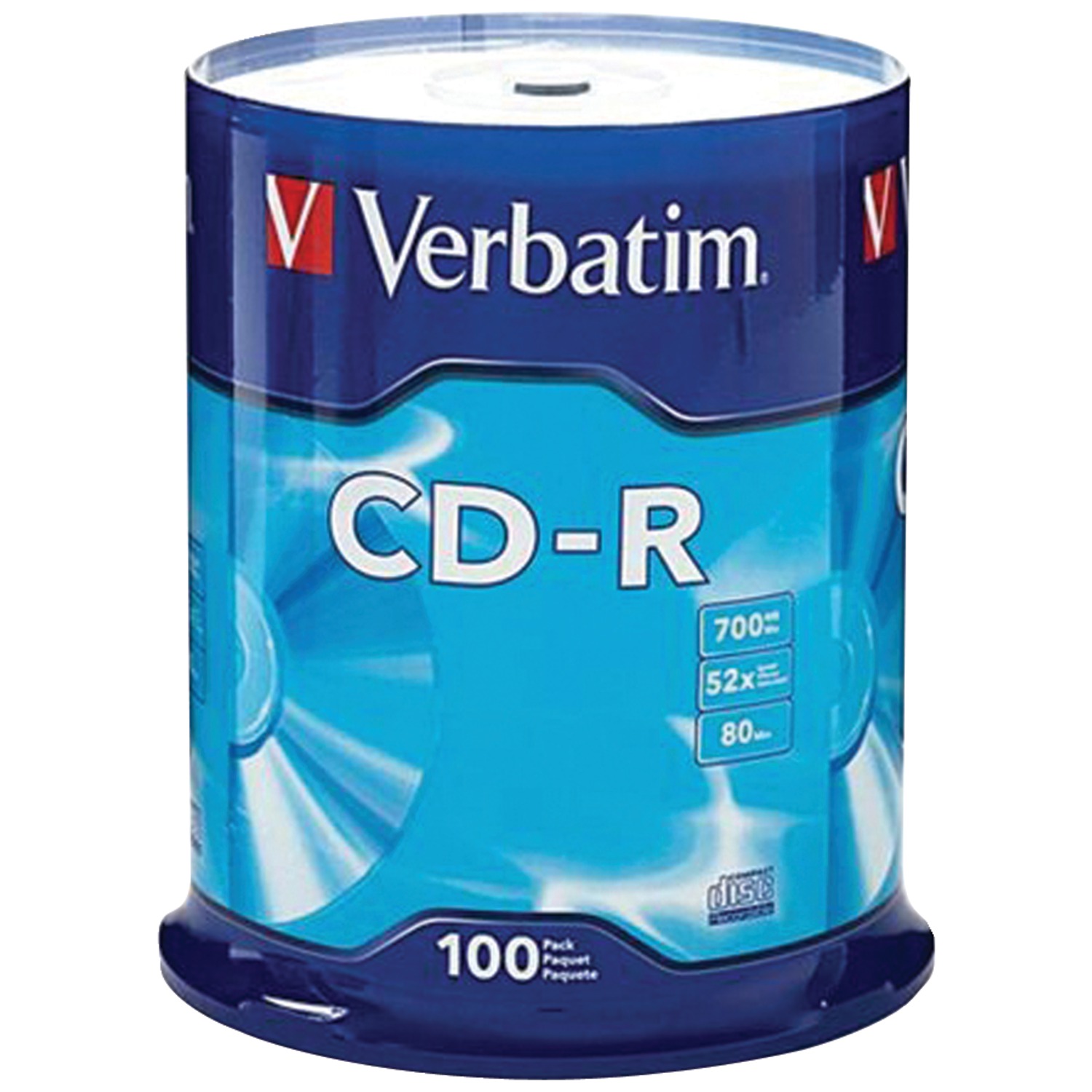 Verbatim 94554 700MB 80-Minute 52x CD-RS 100-Count Spindle and CD/DVD Paper Sleeves with Clear Window, 100-Pack - image 4 of 4