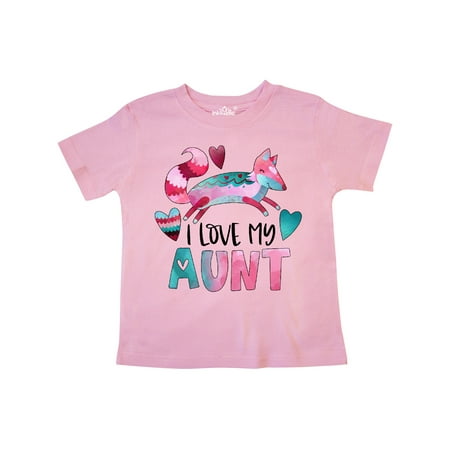 

Inktastic I Love My Aunt Pink and Blue Fox with Hearts Gift Toddler Boy or Toddler Girl T-Shirt