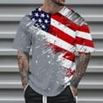 thumbnail image 3 of Blusas y camisas de manga corta con cuello en V, moda de verano, camiseta informal de cuello redondo estampada para hombre, top de algodón de imitación para hombre, 3 of 5