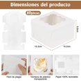 thumbnail image 2 of Caja para Postres con Ventana Transparente, Cajas para Galletas Cupcakes Macarrones Hechas de Cartón Reciclable y Plegable Incluye Etiquetas de Agradecimiento, 2 of 4