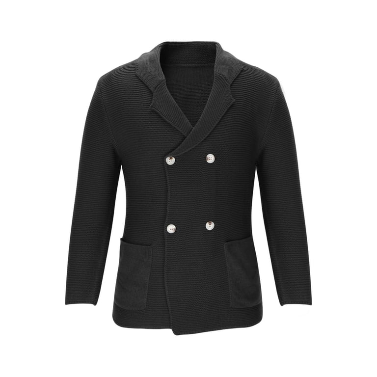 Zpanxa Men's Wool Blend Winter Jacket Button Front Long Sleeve