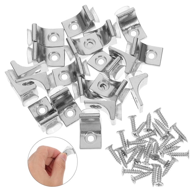 USHOBE 20Ud Abrazaderas Ajustables Para Estante De Vidrio Plata Con Fijación Fácil En Pared
