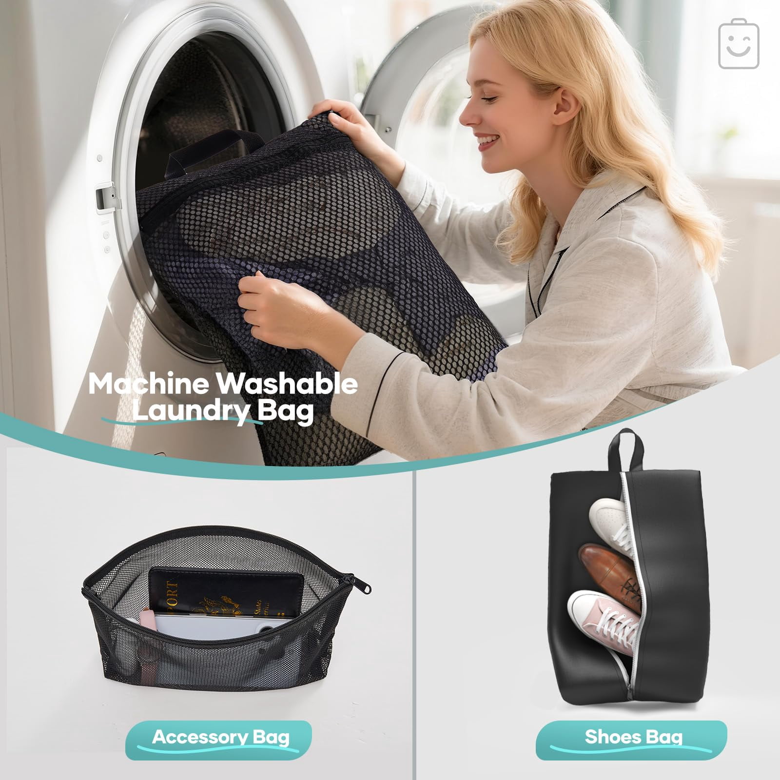 9/11 Set Packing Cubes For Travel Compressible Expandable Large Luggage Suitcase Organizer Bags Clothing Durable Space Saver Storage With Toiletry Bags(black)