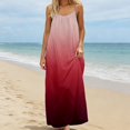 thumbnail image 4 of BOOMNY Women's Backless Cami Dress Spaghetti Strap Cami Lounge House Dresses Gradient Color Flowy Beach Summer Maxi Sundress, 4 of 5