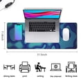 thumbnail image 4 of Extended Japanese Blue Wave Mouse Pad: Large 31.5x11.8 Inches with Non-Slip Rubber Base and Stitched Edges, 4 of 7
