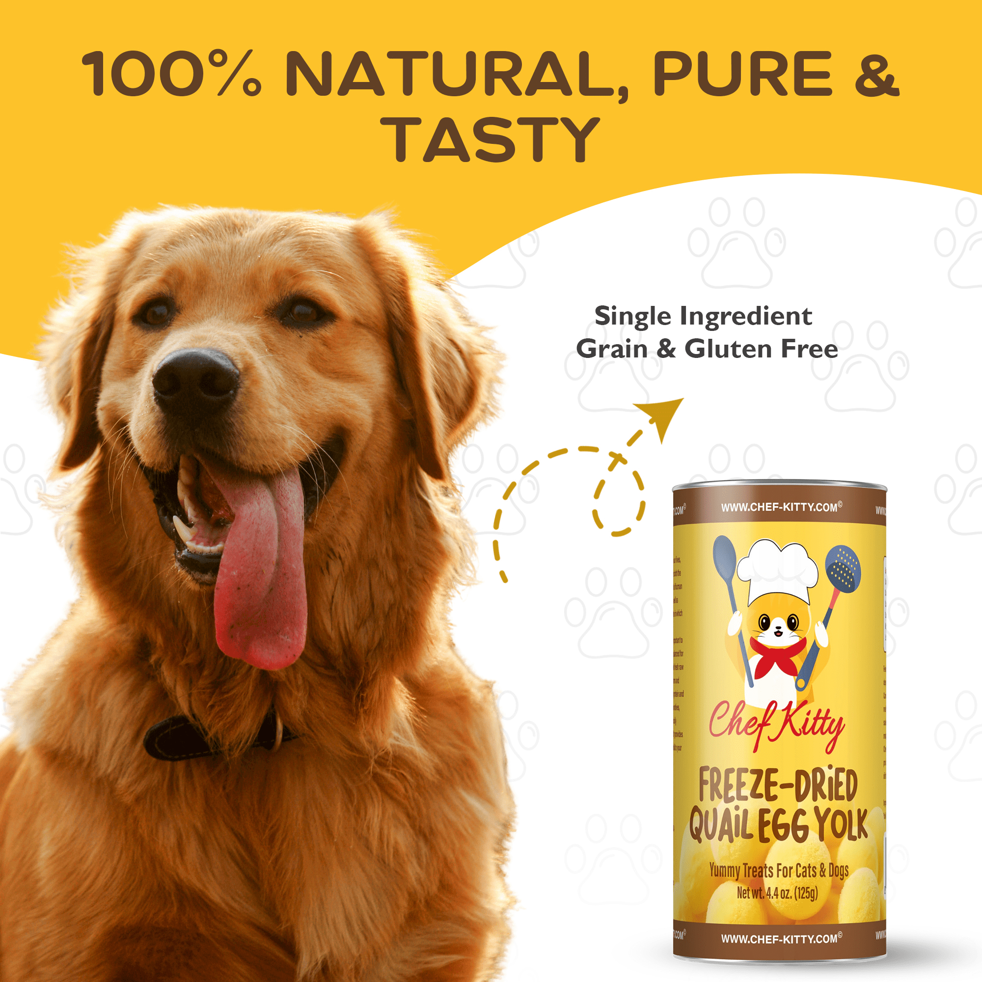 Freeze-Dried Raw Quail Egg Yolk for Dog & Cat Treats - 7.0 oz