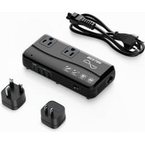 BESTEK Pure Sine Wave Voltage Converter 220V to 110V, 200W Universal Travel Adapter with 35W PD Port, 2 AC Outlets, EU/UK/IE/AU Plugs Travel Adapter