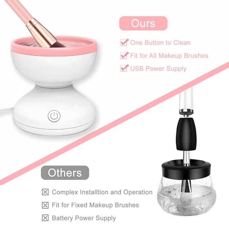 USB Power Electric Makeup Brush Cleaner Machine, Portable Automatic Spinner Brush  Cleaner Tools for All Size Makeup Brushes, Make Up Brush Cleaner